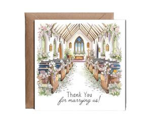 Hippowarehouse Wedding Officiant Thank You Card for Parish Priest or Vicar Thank You for Marrying Us Personalised Card. 15cm x 15cm with envelope for him for her Funny Cards for Men and Women Blank