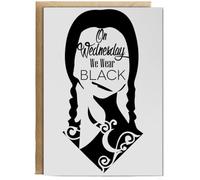 Hippowarehouse Wednesday wears Black Birthday Card A5 Personalised with envelope for him for her Funny Cards for Men and Women Blank inside option