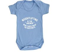 Hippowarehouse Weightlifting is the Answer Who Cares What the Question Is baby vest bodysuit (short sleeve) boys girls