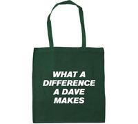 Hippowarehouse What a difference a dave makes Tote Shopping Gym Beach Bag 42cm x38cm, 10 litres