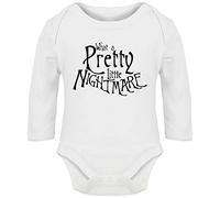 Hippowarehouse What a pretty little nightmare baby vest bodysuit (long sleeve) boys girls
