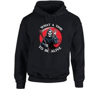Hippowarehouse What a time to be alive unisex Hoodie hooded top 5XL adult Black