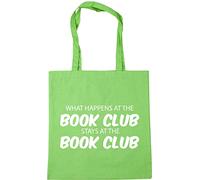 Hippowarehouse What happens at the book club stays at the book club Tote Shopping Gym Beach Bag 42cm x38cm, 10 litres
