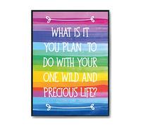Hippowarehouse What is it you plan to do with your one wild and precious life? Printed Poster A3 Wall Art Design Classroom Room Gym Office Décor