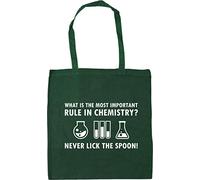 Hippowarehouse What is the most important rule in chemistry? Never lick the spoon! Tote Shopping Gym Beach Bag 42cm x38cm, 10 litres