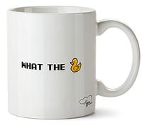 Hippowarehouse What the Duck Pixelated Old School Game Style Farm Animal Printed Mug Various Colour Options Ceramic Cup Kitchenware 11oz
