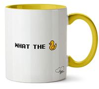 Hippowarehouse What The Duck Pixelated Old School Game Style Farm Animal Printed Mug Various Colour Options Ceramic Cup Kitchenware 11oz