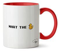 Hippowarehouse What The Duck Pixelated Old School Game Style Farm Animal Printed Mug Various Colour Options Ceramic Cup Kitchenware 11oz