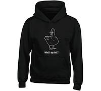 Hippowarehouse What's up Duck Kids Children's Unisex Hoodie Hooded top Black
