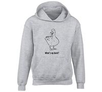 Hippowarehouse What's up Duck Kids Children's Unisex Hoodie Hooded top Grey