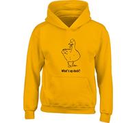 Hippowarehouse What's up Duck Kids Children's Unisex Hoodie Hooded top Sun Yellow