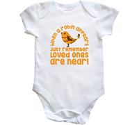 Hippowarehouse When a robin appears just remember loved ones are near baby vest bodysuit (short sleeve) boys girls