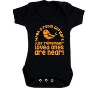 Hippowarehouse When a robin appears just remember loved ones are near baby vest bodysuit (short sleeve) boys girls