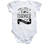 Hippowarehouse When I Grow Up I Want to be a Farmer Just Like My Daddy Kids Unisex Hoodie Hooded top Baby Vest Bodysuit (Short Sleeve) Boys Girls White