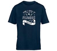 Hippowarehouse When I Grow Up I Want to be a Plumber Like My Daddy Kids Children's Short Sleeve t-Shirt Navy Blue