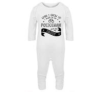Hippowarehouse When I Grow Up I Want to be a Policeman Just Like My Daddy Baby Romper All in one Piece Unisex White