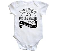 Hippowarehouse When I Grow Up I Want to be a Policeman Just Like My Daddy baby vest bodysuit (short sleeve) boys girls