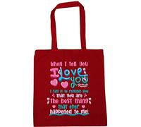 Hippowarehouse When I tell you I love you are the best thing that ever happened to me Tote Shopping Gym Beach Bag 42cm x38cm, 10 litres