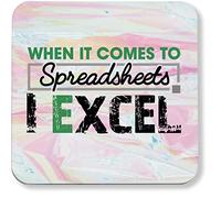 Hippowarehouse When it comes to spreadsheets I excel printed coaster gloss finish durable backing 9cm x 9cm 2 pack