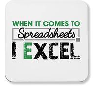 Hippowarehouse When it comes to spreadsheets I excel printed coaster gloss finish durable backing 9cm x 9cm 2 pack