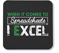 Hippowarehouse When it comes to spreadsheets I excel printed coaster gloss finish durable backing 9cm x 9cm 2 pack