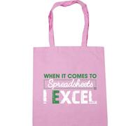 Hippowarehouse When it comes to spreadsheets I excel Tote Shopping Gym Beach Bag 42cm x38cm, 10 litres