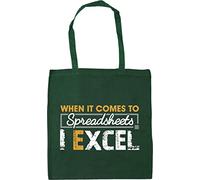 Hippowarehouse When it comes to spreadsheets I excel Tote Shopping Gym Beach Bag 42cm x38cm, 10 litres