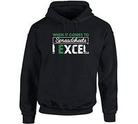 Hippowarehouse When it Comes to Spreadsheets I excel Unisex Hoodie Hooded top (Specific Size Guide in Description)