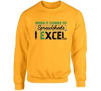 Hippowarehouse When it Comes to Spreadsheets I excel Unisex Jumper Sweatshirt Pullover (Specific Size Guide in Description)
