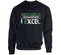 Hippowarehouse When it Comes to Spreadsheets I excel Unisex Jumper Sweatshirt Pullover (Specific Size Guide in Description)