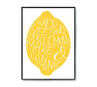 Hippowarehouse when life gives you lemons make gin and tonic Printed Poster Wall Art Design Classroom Room Gym Office DÃƒ©cor Frame not included