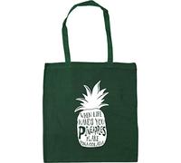 Hippowarehouse When Life Hands You Pineapples Make Pina Colada Tote Shopping Gym Beach Bag 42cm x38cm, 10 litres