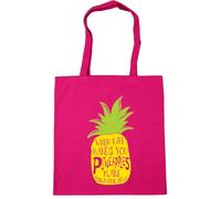 Hippowarehouse When Life Hands You Pineapples Make Pina Colada Tote Shopping Gym Beach Bag 42cm x38cm, 10 litres