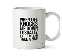 Hippowarehouse When Life Knocks Me Down I Take A Nap Printed Mug Cup Ceramic 10oz