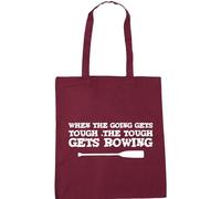 Hippowarehouse When the Going Gets Tough, The Tough Gets Rowing Tote Shopping Gym Beach Bag 42cm x38cm, 10 litres