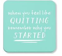 Hippowarehouse When You Feel Like Quitting Remember Why You Started printed coaster gloss finish durable backing 9cm x 9cm 2 pack