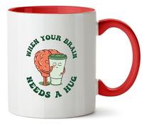 Hippowarehouse When Your Brain Needs a Hug Printed Mug Various Colour Options Ceramic Cup Kitchenware 11oz