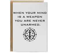 Hippowarehouse When Your Mind Is A Weapon You Are Never Unarmed. Birthday Card A5 Personalised with envelope for him for her Funny Cards for Men and Women Blank inside option