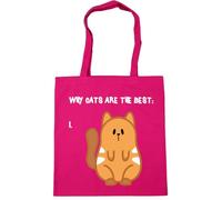 Hippowarehouse (white Why Cats are the Best Tote Shopping Gym Beach Bag 42cm x38cm, 10 litres