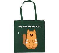 Hippowarehouse (white Why Cats are the Best Tote Shopping Gym Beach Bag 42cm x38cm, 10 litres