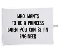 Hippowarehouse Who wants to be a princess when you can be a engineer Tea Towel Eco Printed Dish Cloth Kitchen accessory 50cmx70cm 100% Cotton