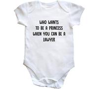 Hippowarehouse Who wants to be a princess when you can be a lawyer baby vest bodysuit (short sleeve) boys girls