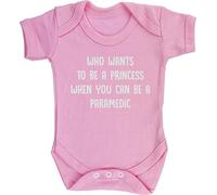 Hippowarehouse Who wants to be a princess when you can be a paramedic baby vest bodysuit (short sleeve) boys girls