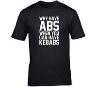 Hippowarehouse Why Have Abs When You Can Have Kebabs Unisex Short Sleeve t-Shirt (Specific Size Guide in Description) Black