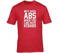 Hippowarehouse Why Have Abs When You Can Have Kebabs Unisex Short Sleeve t-Shirt (Specific Size Guide in Description) Red