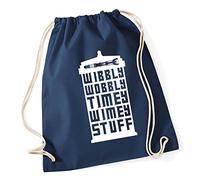 Hippowarehouse Wibbly Wobbly Timey Wimey Stuff Drawstring Cotton School Gym Bag 37cm x 46cm, 12 litres