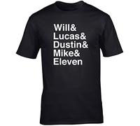Hippowarehouse Will& Lucas& Dustin& Mike & Eleven Unisex Short Sleeve t-Shirt (Specific Size Guide in Description) Black