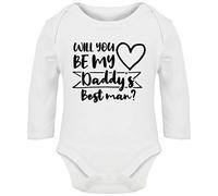 Hippowarehouse Will you be my daddy's best man? baby vest bodysuit (long sleeve) boys girls