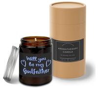 Hippowarehouse Will You Be My Godfather (Blue) Candle Aromatherapy 40hr Scented Gift Set Anxiety Relief Sleep Vegan 200g YP