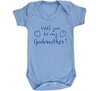 Hippowarehouse Will You Be My Godmother (Blue) Baby Vest Bodysuit (Short Sleeve) Boys Girls